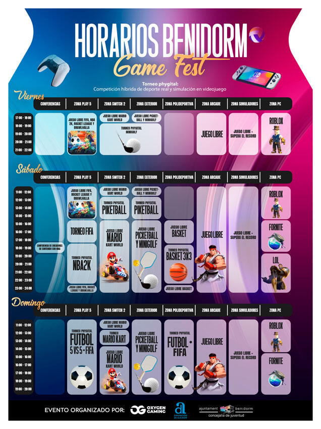 Horarios Benidorm Games Event