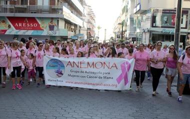 Una gran ‘marea rosa’ solidaria de Anémona concentra a más de 3.000 personas en Benidorm