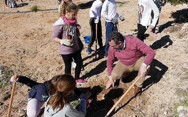 Alumnos de 5 de Primaria plantan 450 ejemplares en el Día del Árbol