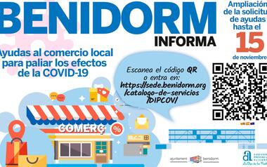 Benidorm amplía el plazo para las nuevas ayudas al comercio local y el tipo de establecimientos comerciales que pueden solicitarlas