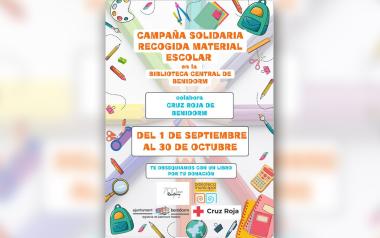 La red de bibliotecas de Benidorm y Cruz Roja ponen en marcha una campaña de recogida de material escolar 