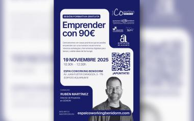 Empleo programa la formación ‘Emprender con 90€’ en el Espai Coworking de Benidorm