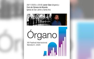 El organista Javier Sáez y el Coro de Cámara de Alicante, protagonistas este viernes del Festival Internacional de Órgano