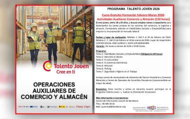 Juventud inicia un curso de operaciones auxiliares de comercio y almacén
