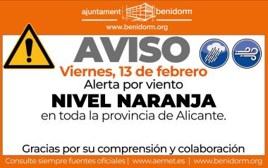 Benidorm suspende las actividades deportivas en instalaciones municipales al aire libre debido a la alerta naranja por fuertes vientos 