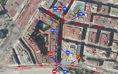 El tramo bajo de la calle Maravall cambia de sentido de circulación a partir de este miércoles, 25 de marzo
