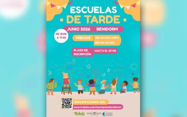 Benidorm tendrá una nueva edición de la ‘Escuela de Tarde’ para facilitar la conciliación de las familias en el mes de junio