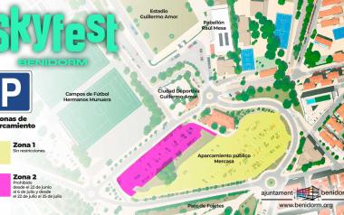 La actividad del Skyfest no afectará al parking de residentes de Mercasa ni al mercadillo de Foietes