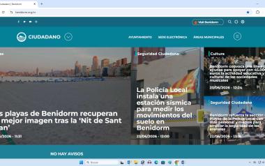 La web municipal de Benidorm supera los 1,6 millones de usuarios y el uso de la Sede Electrónica se eleva hasta los 234.000