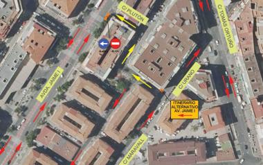 La calle Plutón cambia este martes el sentido de circulación para mejorar la movilidad durante las obras de la avenida Jaime I