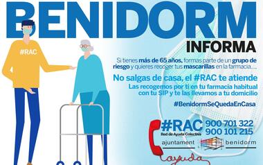 Benidorm, a través de la Red de Ayuda Colectiva llevará mascarillas a los mayores de 65 años y personas de riesgo, evitándoles desplazamientos