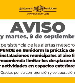 Benidorm suspende las actividades deportivas al aire libre en instalaciones m...