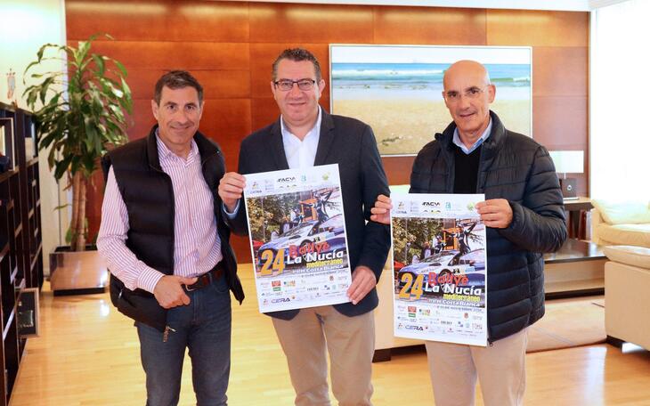 Miguel Fuster visita al alcalde y al edil de Deportes días antes del Rallye Costa Blanca que pasará por Benidorm 