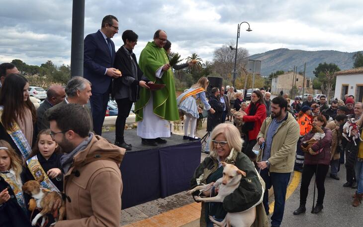 Centenares de personas asisten en la ermita de Sanç a la tradicional bendición de animales de Sant Antoni