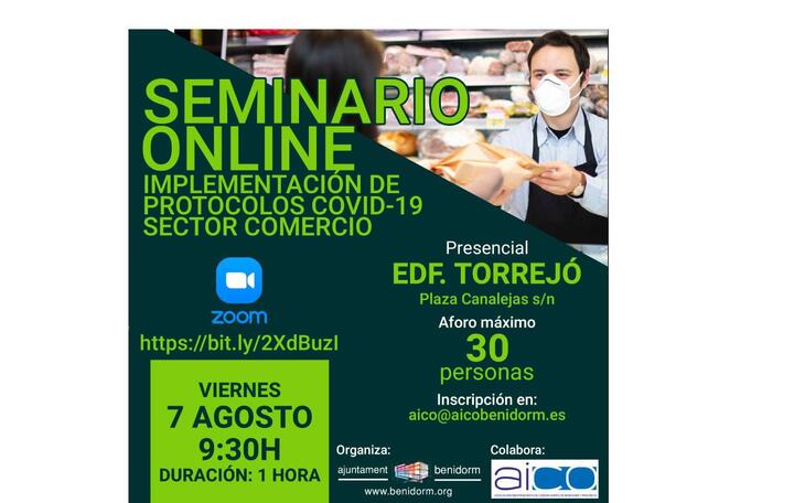 Benidorm organiza un seminario de formación sobre protocolos Covid19 para el Comercio
