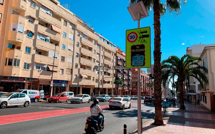 Benidorm incorpora siete nuevos radares que informan de la velocidad de circulación