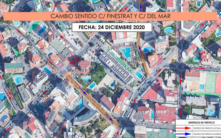 Els carrers Finestrat i De la Mar canviaran de sentit el 24 de desembre...