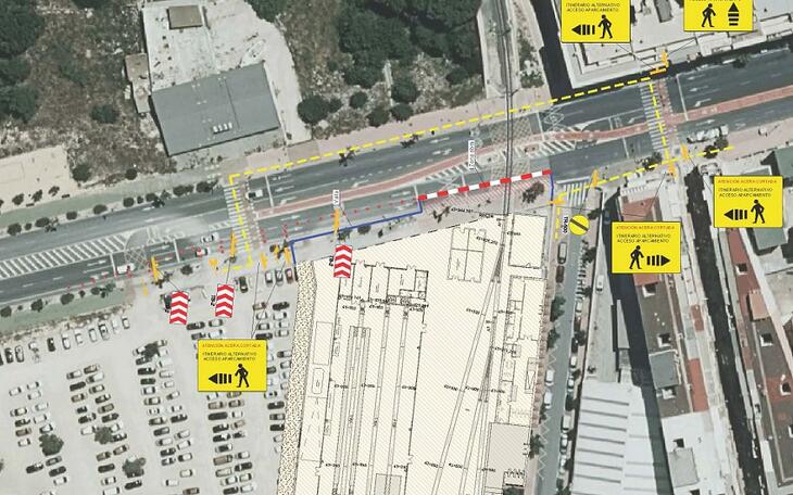 El acceso a Beniardá desde la CV-70 se limitará en su tramo final a un carril durante las obras de FGV en la estación del TRAM
