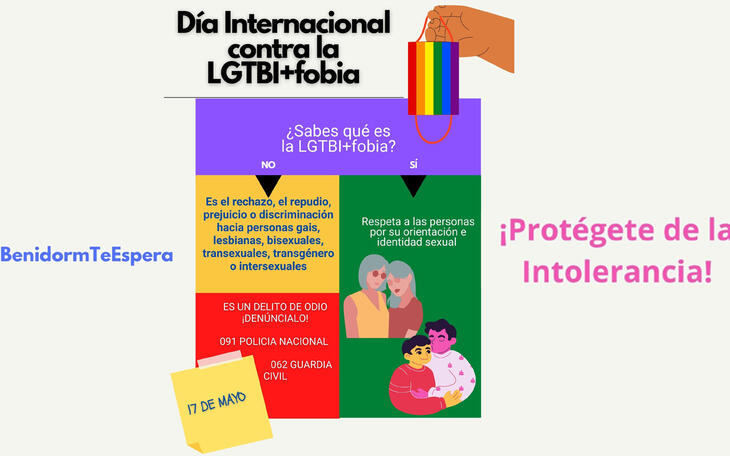 Benidorm ilumina hoy el Castell con los colores arcoíris para conmemorar el ‘Día internacional contra la LGTBifobia’