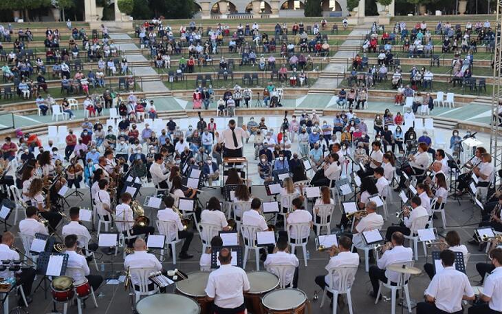 Momento del concierto de la UM en homenaje a Andrés Teuler