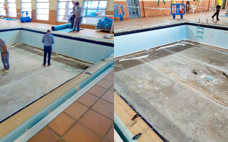Actuaciones de mantenimiento en la  piscina de enseñanza del Palau d’Esports 