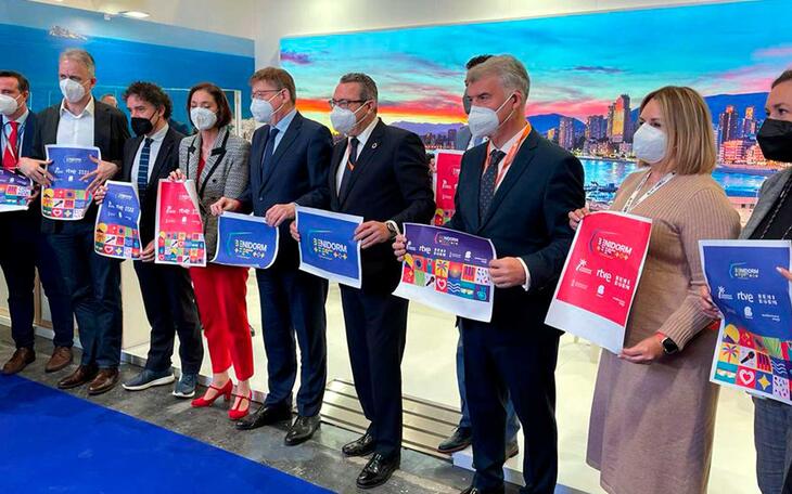 El Benidorm Fest, protagonista en la visita oficial de la ministra de Turismo y el presidente Puig al stand de la ciudad
