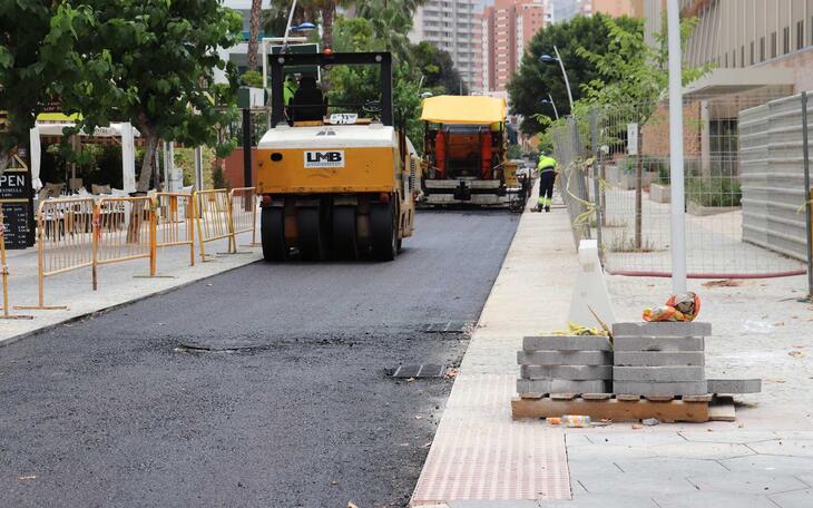 Obras en calle Jaén de Benidorm