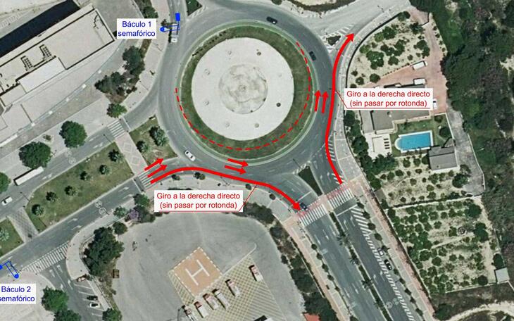 Benidorm mejora la movilidad del Salt del Aigua con cambios en la rotonda y en el parking disuasorio 