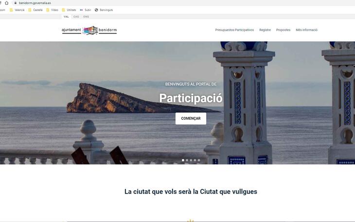 Benidorm lanza una herramienta digital para presentar y votar las propuestas de los presupuestos participativos de 2023