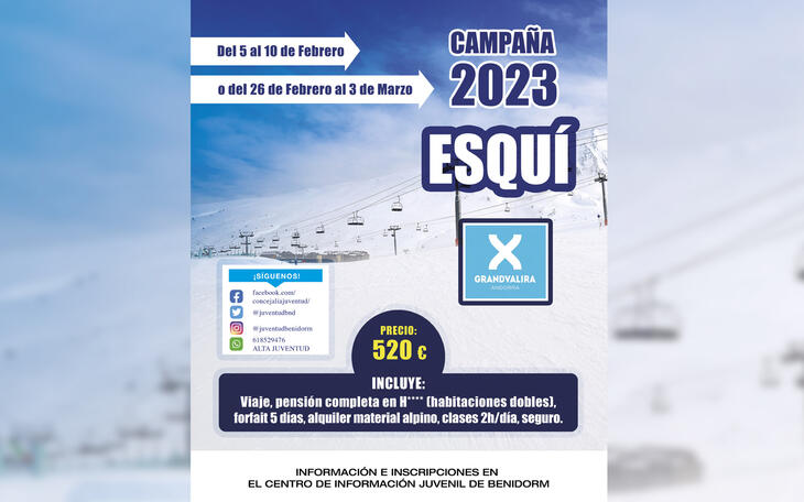 Juventud pone en marcha la Campaña de Esquí 2023 