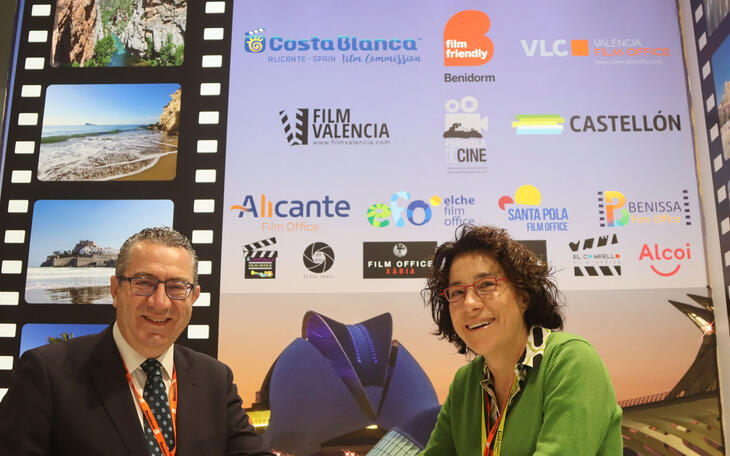 Toni Pérez, alcalde de Benidorm y Rosa Llorca responsable de Benidorm Film Office.