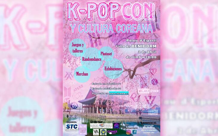 Cartel anunciador del evento benéfico centrado en la música K-Pop y la cultura coreana 
