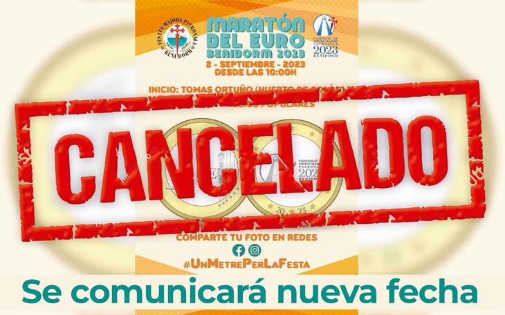 La Comissió de Festes de Benidorm cancela el ‘Maratón del Euro’ por la alerta de lluvias para el fin de semana