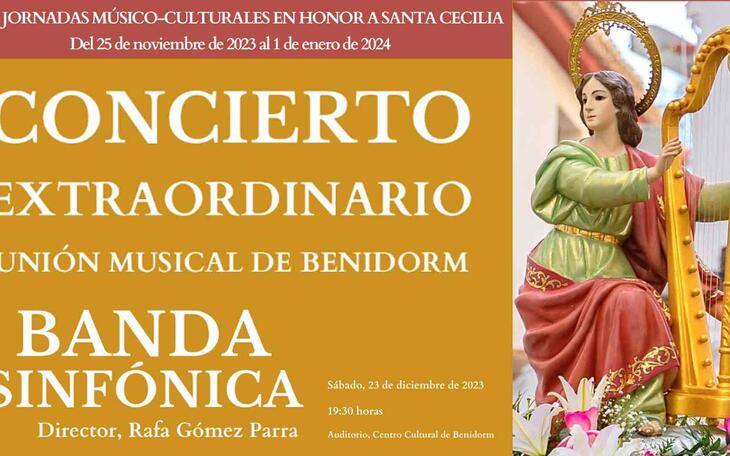 La Unión Musical de Benidorm celebra este sábado su concierto extraordinario de Santa Cecilia
