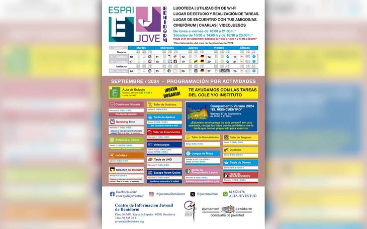 Juventud organiza numerosas actividades en la programación de septiembre del Espai Jove