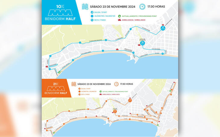 La Benidorm Half 2024 presenta el recorrido para las pruebas de 10K y 21K 