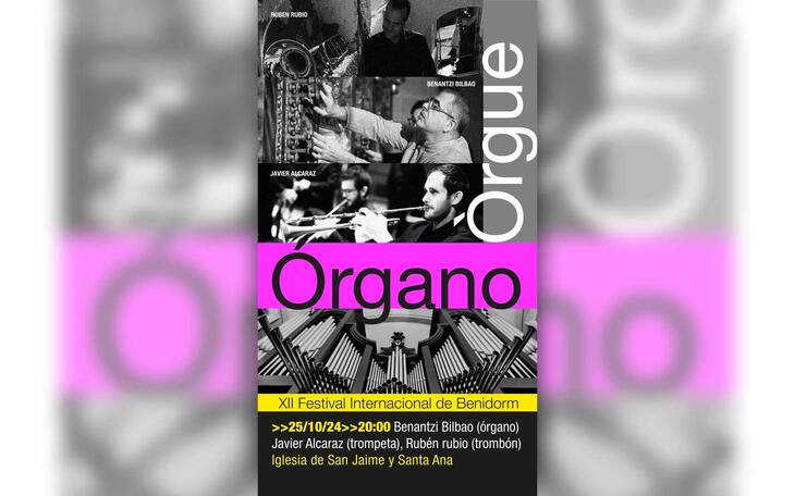 El XII Festival de Órgano de Benidorm retoma el viernes su actividad con un concierto de Benantzi Bilbao, Rubén Rubio y Javier Alcaraz