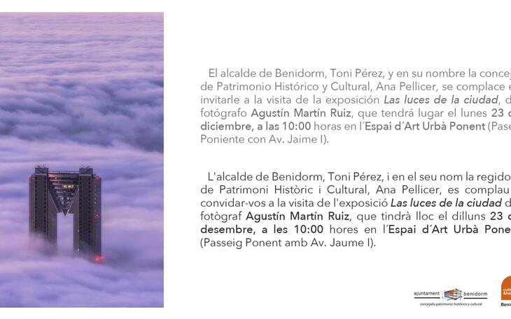 Benidorm estrena el lunes la exposición ‘Las luces de la ciudad’, del fotógrafo Agustín Martín, en cinco Espais d’Art Urbà