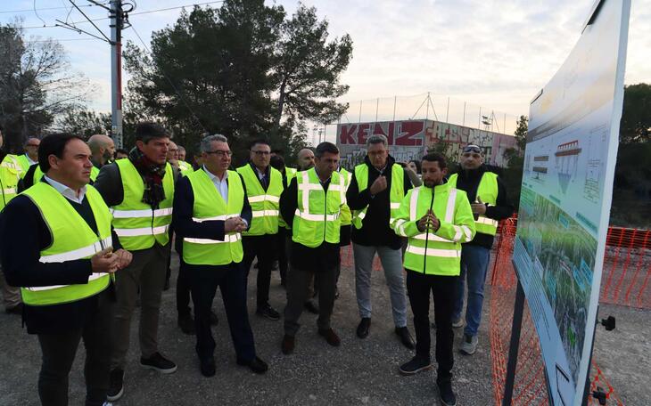 Visita a las obras del Tram