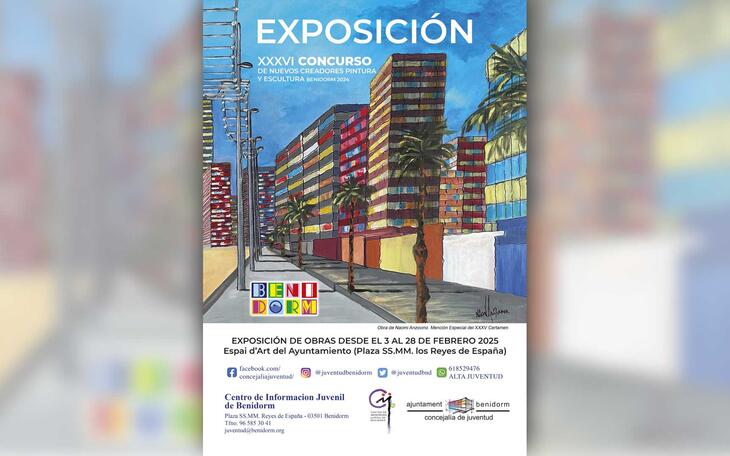 Benidorm expone las obras de los participantes en el XXXVI Concurso de Nuevos Creadores 