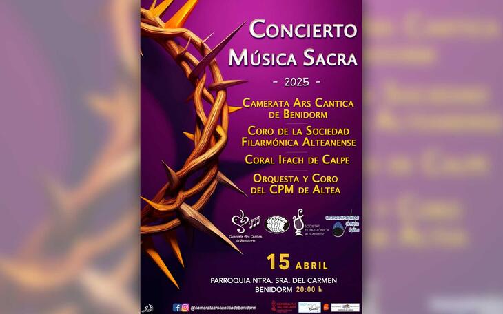 Concierto de música sacra este martes, 15 de abril, en la iglesia de Nuestra Señora del Carmen 