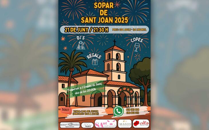 El Sopar de Sant Antoni dará este sábado la bienvenida al verano en la Ermita de Sanz