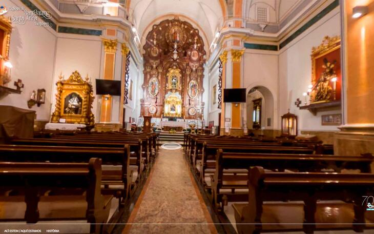 Captura de pantalla de la visita virtual a Sant Jaume i Santa Anna.