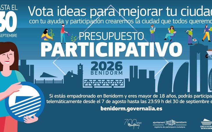 Benidorm abre hoy el plazo para votar las propuestas presentadas al Presupuesto Participativo de 2026
