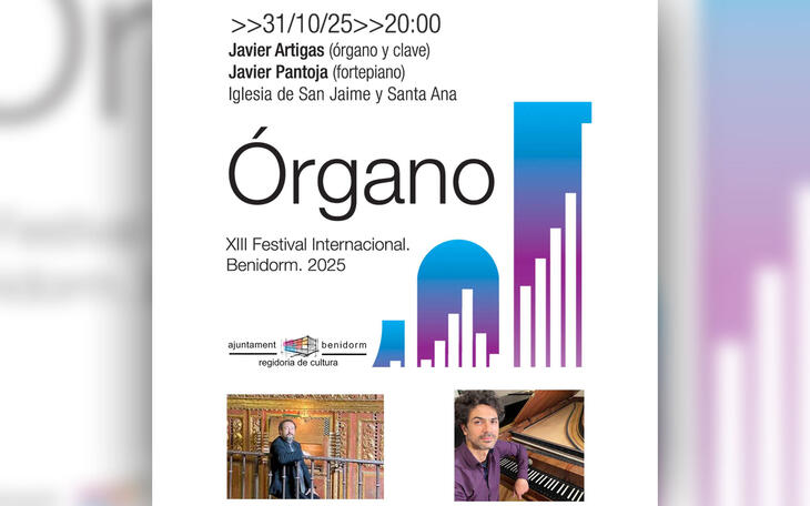 Javier Artigas y Javier Pantoja protagonizan mañana una nueva cita del Festival Internacional de Órgano de Benidorm