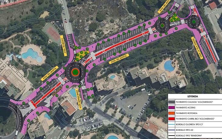 Benidorm inicia la construcción de tres rotondas en La Cala para mejorar el tráfico y la seguridad vial en la zona 