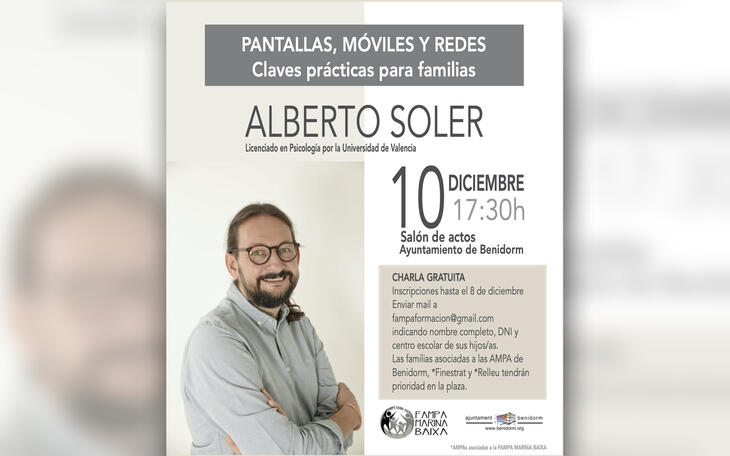 La FAMPA Marina Baixa organiza una formación  gratuita para familias sobre pantallas, móviles y redes sociales