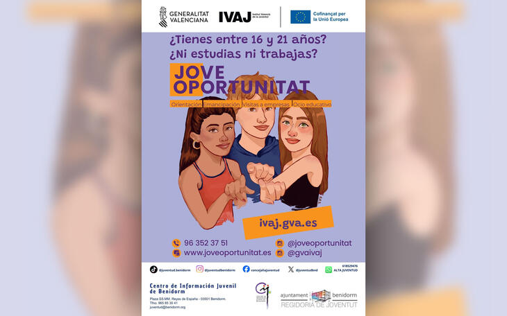 Benidorm vuelve a participar en el programa ‘Jove Oportunitat’ para activar a los jóvenes a construir su propio proyecto de vida 