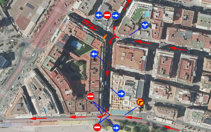 El tramo bajo de la calle Maravall cambia de sentido de circulación a partir de este miércoles, 25 de marzo