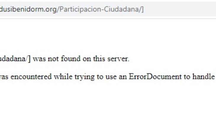 Ciudadanos denuncia que la web del programa EDUSI de Benidorm no está operativa 